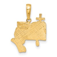14K Yellow Gold Bible, Praying Hands, and Cross Pendant view 3