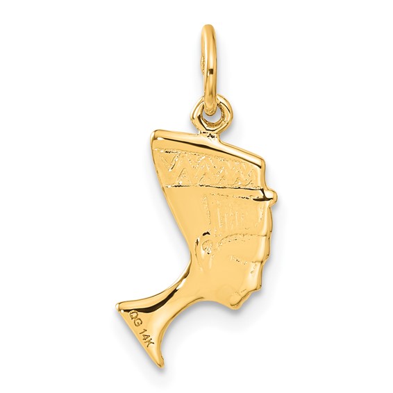 14K Satin Front / Polished Back Nefertiti Charm