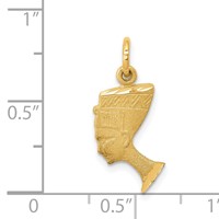 14K Yellow Gold Satin Front Polished Back Nefertiti Charm view 4