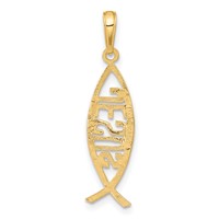 14K Ichthus Fish with Jesus Pendant view 3