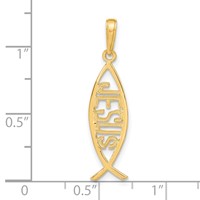 14K Ichthus Fish with Jesus Pendant view 4