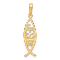 14K Ichthus Fish with Jesus Pendant view 1