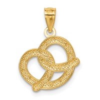 14K Yellow Gold Pretzel Pendant view 3