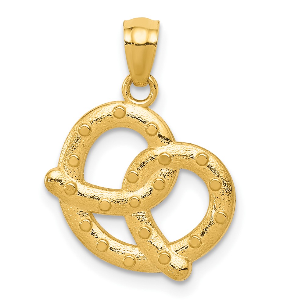 14K Yellow Gold Pretzel Pendant