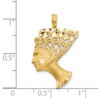 14K Satin Diamond-cut Nefertiti Charm view 4