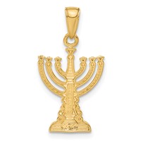 14K Yellow Gold Menorah Pendant view 3