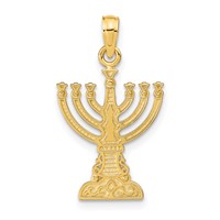 14K Yellow Gold Menorah Pendant view 1