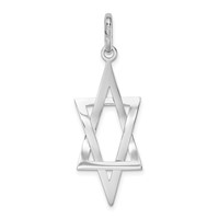 14K White Gold Elongated Star of David Charm view 4