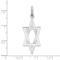 14K White Gold Elongated Star of David Charm view 3