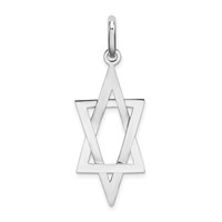 14K White Gold Elongated Star of David Charm view 1