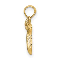 14K Yellow Gold Textured Chai Pendant view 2