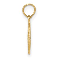 14K Yellow Gold Star of David in Circle Frame Pendant view 2