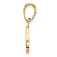 14K Yellow Gold Small Solid Hamsa Pendant view 2