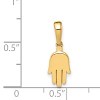 14K Yellow Gold Small Solid Hamsa Pendant view 4