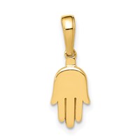 14K Yellow Gold Small Solid Hamsa Pendant view 1
