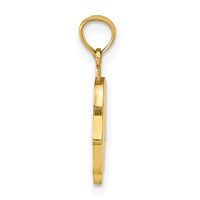 14K Yellow Gold Large Solid Hamsa Pendant view 2