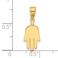 14K Yellow Gold Large Solid Hamsa Pendant view 4