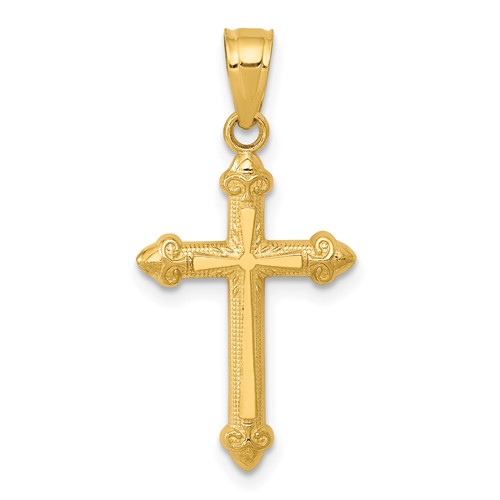 14K Yellow Gold Passion Cross Pendant