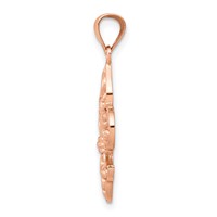 14K Rose Gold Fleur De Lis Pendant view 2