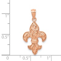 14K Rose Gold Fleur De Lis Pendant view 4