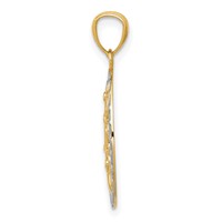 14K and White Rhodium Tree of Life Oval Pendant view 2