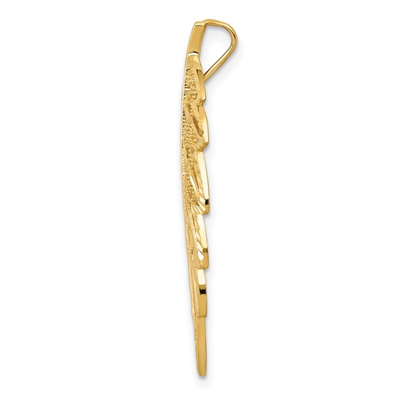 14k Diamond-Cut Leaf Chain Slide