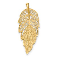 14K Yellow Gold Diamond-Cut Leaf Chain Slide view 3