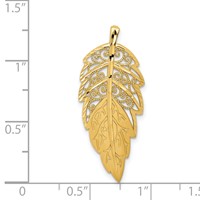 14K Yellow Gold Diamond-Cut Leaf Chain Slide view 4