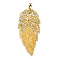 14K Yellow Gold Diamond-Cut Leaf Chain Slide view 1