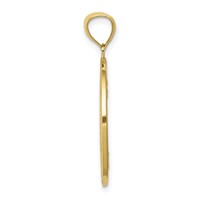 14K Yellow Gold Polished Doves in Circle Pendant view 2