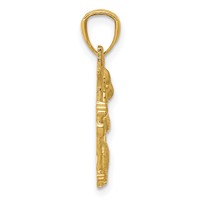14K Yellow Gold Textured Koala Pendant view 2