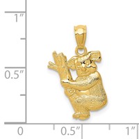 14K Yellow Gold Textured Koala Pendant view 4