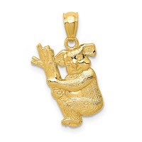 14K Yellow Gold Textured Koala Pendant view 1