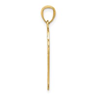 14K Yellow Gold Diamond-cut Basketball in Hoop Pendant view 2