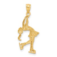 14K and White Rhodium Ice Skater Pendant view 3