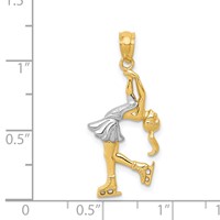 14K and White Rhodium Ice Skater Pendant view 4