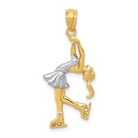 14K and White Rhodium Ice Skater Pendant view 1