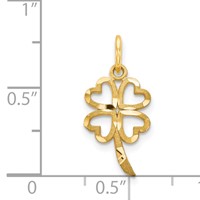 14K Yellow Gold 4 Leaf Clover Charm view 4