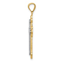 14K Two-tone Budded Cross Pendant view 2