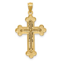 14K Two-tone Budded Cross Pendant view 4