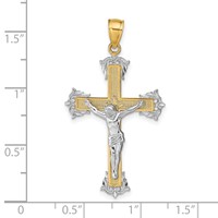 14K Two-tone Crucifix Pendant view 4