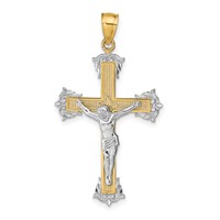 14K Two-tone Crucifix Pendant view 1