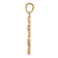 14K Two-Tone Pendant with White Rhodium Our Lady of Guadalupe with Flowers Oval view 2