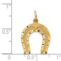14K Yellow Gold Horseshoe Charm view 4