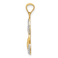 14K and White Rhodium Love Angel Pendant view 2