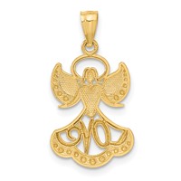 14K and White Rhodium Love Angel Pendant view 3
