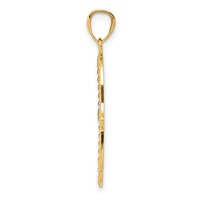 14K and White Rhodium Textured Hamsa and Evil Eye Pendant view 2