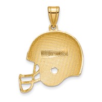 14K Yellow Gold Polished Football Helmet Pendant view 4