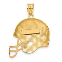 14K Yellow Gold Brushed Football Helmet Pendant view 3