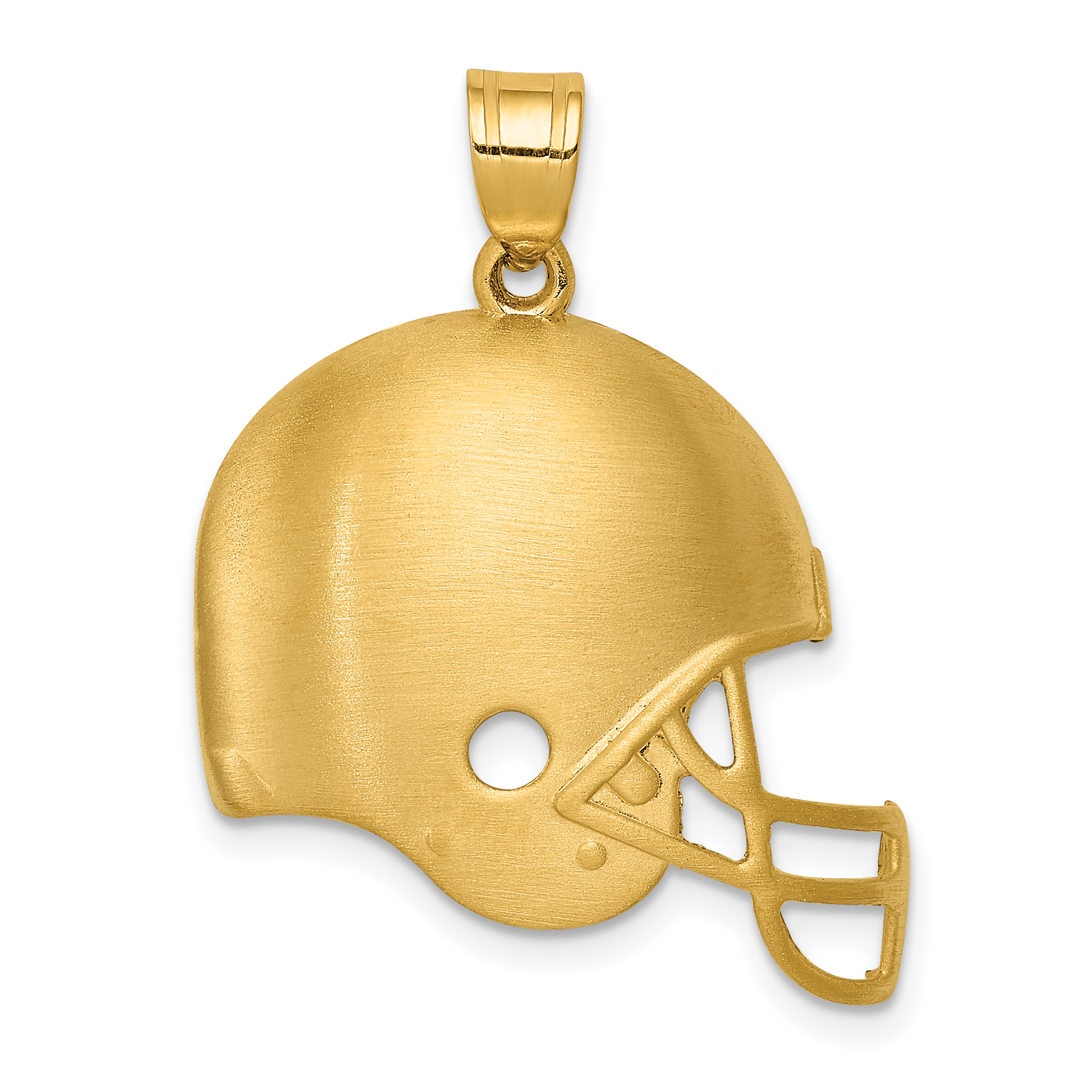 14k Brushed Football Helmet Pendant (C4535)